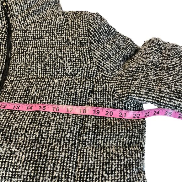 Chico's Black White Tweed Wool Blend Heavyweight Winter Outdoor Jacket Coat L - Picture 11 of 13